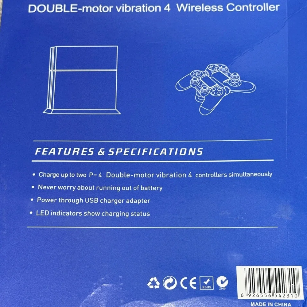 P-4 Double-motor vibration 4 Wireless Controller Clear Smoke Grey New